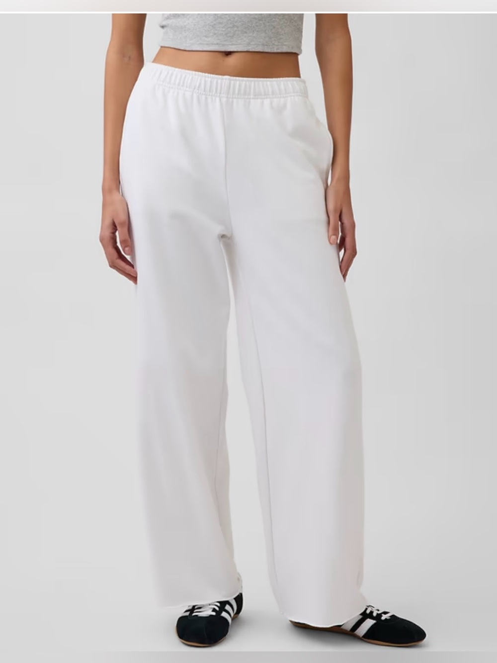 GAP Soft Wide Leg White Elastic Waist Sweatpants Size XS